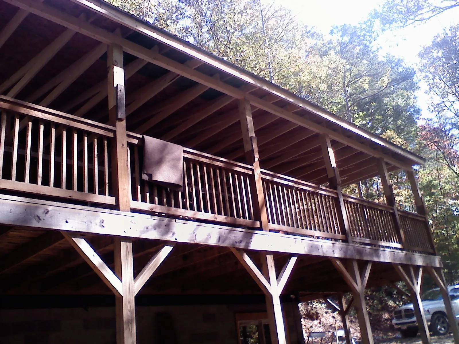 Timber framing under a new elevated porch and deck — Roof Leak Repair in Sun Valley by Roofing Brothers